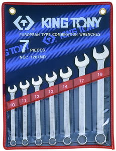 King Tony 7 részes csillag-villáskulcs készlet 10-19mm 1207MR termék fő termékképe