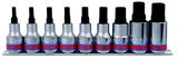 King Tony 9 részes 1/2˝-os hatszög bitfejkészlet coll sínen  L=55mm SAE 4110SR10