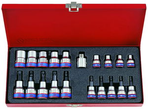 King Tony 20 részes 1/2˝& 3/8˝-os torx dugó-& bitkészlet 7120PR01 termék fő termékképe