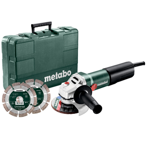 METABO WEQ 1400-125 SET sarokcsiszoló (műanyag hordtáskában) + 2 db gyémánt darabolótárcsa termék fő termékképe