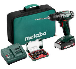 METABO BS 18 Set akkumulátoros fúró-csavarozó (1 x 2.0 Ah Li-Power akkuval, szerszámtáskában) + SP bitkészlet (32 részes) termék fő termékképe