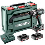 METABO BS 18 L SET akkumulátoros fúró-csavarozó (3 x 2.0 Ah Li-Power akkuval, metaBOX kofferben)