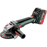 METABO WVB 18 LT BL 11-125 QUICK szénkefe nélküli akkumulátoros sarokcsiszoló (2 x 5.5 Ah LiHD akkuval, metaBOX kofferben)