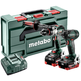 METABO COMBO SET 2.1.15 18 V BL szénkefe nélküli akkumulátoros gépcsomag (2 x 5.5 Ah LiHD akkuval, metaBOX kofferben)