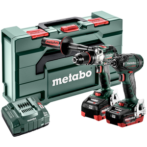 METABO COMBO SET 2.1.15 18 V BL szénkefe nélküli akkumulátoros gépcsomag (2 x 5.5 Ah LiHD akkuval, metaBOX kofferben) termék fő termékképe