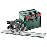 METABO KS 18 LTX 57 FS SET akkumulátoros körfűrész (akku és töltő nélkül, metaBOX kofferben) + FS 160 vezetősín