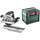 METABO KS 18 LTX 66 BL SET szénkefe nélküli akkumulátoros kézi körfűrész (akku és töltő nélkül, metaBOX kofferben) + KSF 44 fejező sín