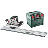 METABO KS 18 LTX 66 BL SET szénkefe nélküli akkumulátoros kézi körfűrész (akku és töltő nélkül, metaBOX kofferben) + FS 160 vezetősín