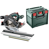 METABO KS 18 LTX 57 SET akkumulátoros kézi körfűrész (akku és töltő nélkül, metaBOX kofferben) + KSF 44 fejező sín