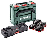 METABO 18 V-os akku csomag (4 x 8.0 Ah LiHD akku, duplatöltő, metaBOX kofferben)