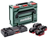 METABO 18 V-os akku csomag (4 x 10.0 Ah LiHD akku, duplatöltő, metaBOX kofferben)