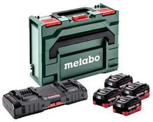 METABO 18 V-os akku csomag (4 x 10.0 Ah LiHD akku, duplatöltő, metaBOX kofferben) termék fő termékképe