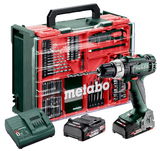 METABO BS 18 L SET akkumulátoros fúró-csavarozó (2 x 2.0 Ah Li-Power akkuval, műanyag hordtáskában) + mobil műhely