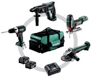 METABO COMBO SET 4.1.4 18 V akkumulátoros gépcsomag (2 x 4.0 Ah LiHD akkuval, nagy szerszámtáskával) termék fő termékképe