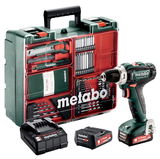 METABO POWERMAXX BS 12 SET akkumulátoros fúró-csavarozó (2 x 2.0 Ah Li-Power akkuval, műanyag hordtáskában) + mobil műhely