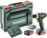 METABO POWERMAXX BS 12 SET akkumulátoros fúró-csavarozó (2 x 2.0 Ah Li-Power akkuval, metaBOX kofferben) + LED USB adapter