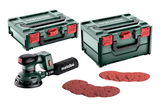 METABO SXA 18 LTX 125 BL SET szénkefe nélküli akkumulátoros excentercsiszoló (akku és töltő nélkül, metaBOX kofferek) + tartozékok