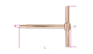 BETA 951BA/6 T-SZÁRÚ IMBUSZKULCS, SZIKRAMENTES 6 MM termék fő termékképe