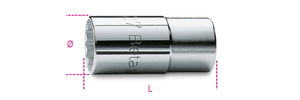 Beta 960 27 1/2”-os dízel porlasztócsúcs kiszedő dugókulcs, krómozott, tizenkétszögű termék fő termékképe