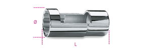 Beta 960A 27 1/2”-os nyitott dízel porlasztócsúcs kiszedő dugókulcs, krómozott, tizenkétszögű termék fő termékképe