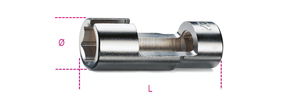Beta 960SL110 1/2”-os lambda-szonda dugókulcs, krómozott, nyitott hatlapú fej termék fő termékképe