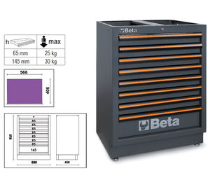 Beta C45PRO M8 8 fiókos rögzített modul a C45PRO műhelyberendezés összeállításhoz termék fő termékképe