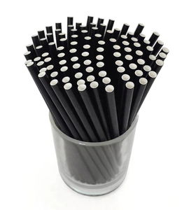 Műanyag szívószál újrahasznosítható fekete XT 8mm*22cm, 100db/csomag termék fő termékképe