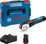 Bosch GUS 12V-300 akkus univerzális olló (2 x 2.0 Ah Li-ion akkuval, L-BOXX-ban)