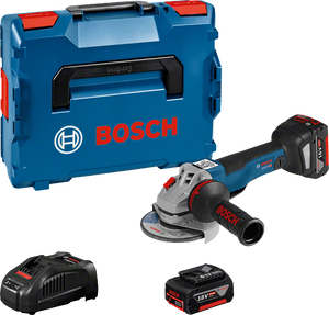 Bosch GWS 18V-10 PC akkus szénkefe nélküli sarokcsiszoló (2 x 5.0 Ah Li-ion akkuval) termék fő termékképe