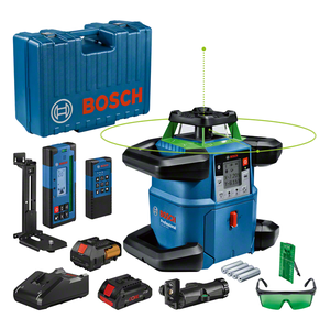 Bosch GRL 650 CHVG zöld sugaras forgólézer + WM 6 fali tartó (1 x 4.0 Ah Li-ion akkuval) termék fő termékképe