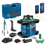 Bosch GRL 650 CHVG zöld sugaras forgólézer + BT 300 HD állvány + WM 6 fali tartó (1 x 4.0 Ah Li-ion akkuval)