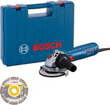 Bosch GWS 12-125 sarokcsiszoló gyémánt vágótárcsával (kofferben)