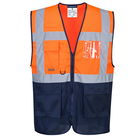 Portwest C377 - Hi-Vis kéttónusú MeshAir vezetői mellény, narancs/tengerészkék