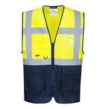 Portwest C377 - Hi-Vis kéttónusú MeshAir vezetői mellény, sárga/tengerészkék