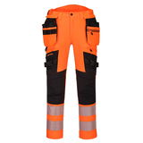 Portwest DX442 - DX4 Hi-Vis nadrág lezippzározható lengőzsebbel, narancs/fekete