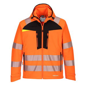 Portwest DX475 - DX4 Hi-Vis softshell dzseki (3L), narancs/fekete termék fő termékképe