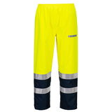 Portwest FR410 -  Bizflame Rain+ Hi-Vis Light Arc lángálló nadrág, sárga/tengerészkék