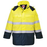 Portwest FR79 - Bizflame Rain+ Hi-Vis Arc lángálló kabát, sárga/tengerészkék