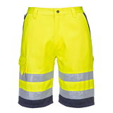 Portwest L043 - Hi-Vis könnyű poli-pamut rövidnadrág, sárga/tengerészkék