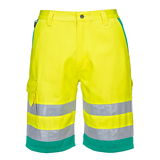 Portwest L043 - Hi-Vis könnyű poli-pamut rövidnadrág, sárga/kékeszöld