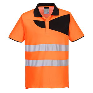 Portwest PW212 - PW2 Hi-Vis pólóing S/S, narancs/fekete termék fő termékképe