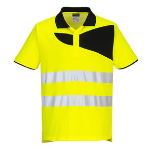 Portwest PW212 - PW2 Hi-Vis pólóing S/S, sárga/fekete termék fő termékképe