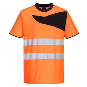 Portwest PW213 - PW2 Hi-Vis póló S/S, narancs/fekete termék fő termékképe