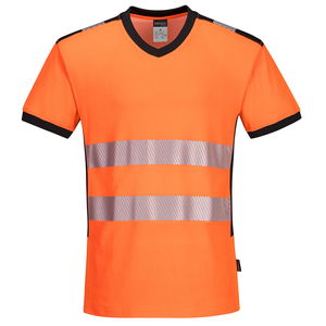 Portwest PW310 - PW3 Hi-Vis V-nyakú póló, narancs/fekete termék fő termékképe