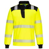 Portwest PW326 - PW3 Hi-Vis 1/4 Zip melegítőfelső, sárga/fekete