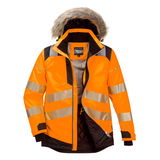 Portwest PW369 - PW3 Hi-Vis Parka téli kabát, narancs/fekete