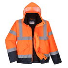 Portwest S266 - Hi-Vis kéttónusú bomber kabát, narancs/tengerészkék