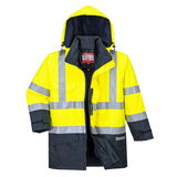 Portwest S779 - Bizflame Rain Hi-Vis Multi-Protection bélelt kabát, sárga/tengerészkék