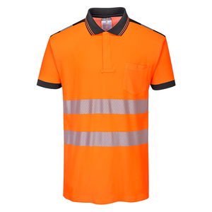 Portwest T180 - PW3 Hi-Vis jól láthatósági pólóing S/S, narancs/fekete termék fő termékképe