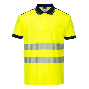 Portwest T180 - PW3 Hi-Vis jól láthatósági pólóing S/S, sárga/tengerészkék termék fő termékképe